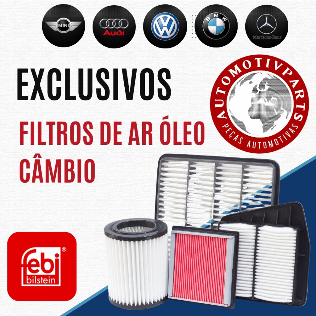 Filtros de ar, óleo e câmbio de alta qualidade para BMW, Audi e Mercedes. Garantia de desempenho e proteção para o motor do seu veículo premium